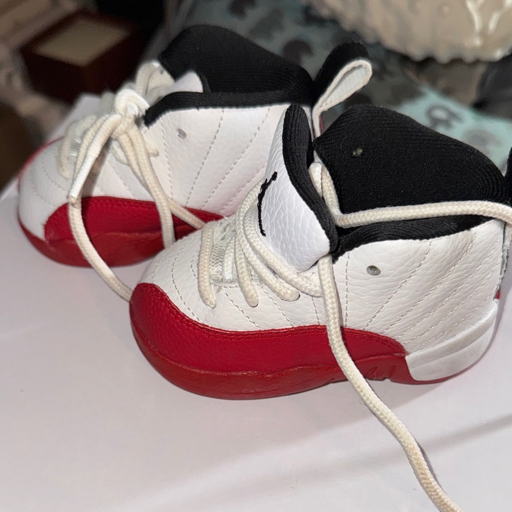 Kids White and Red Sneakers